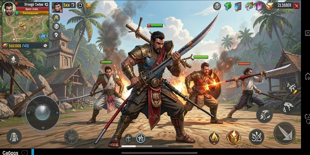Tampilan gameplay seru dan strategi dalam 34R.