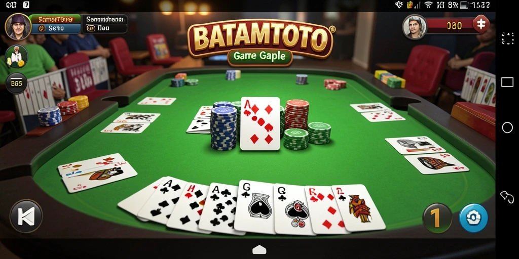 Screenshot menampilkan gameplay seru saat bermain Gaple di BATAMTOTO.