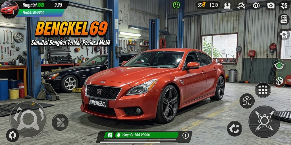 Tampilan gameplay BENGKEL69 menunjukkan serunya memperbaiki mobil.