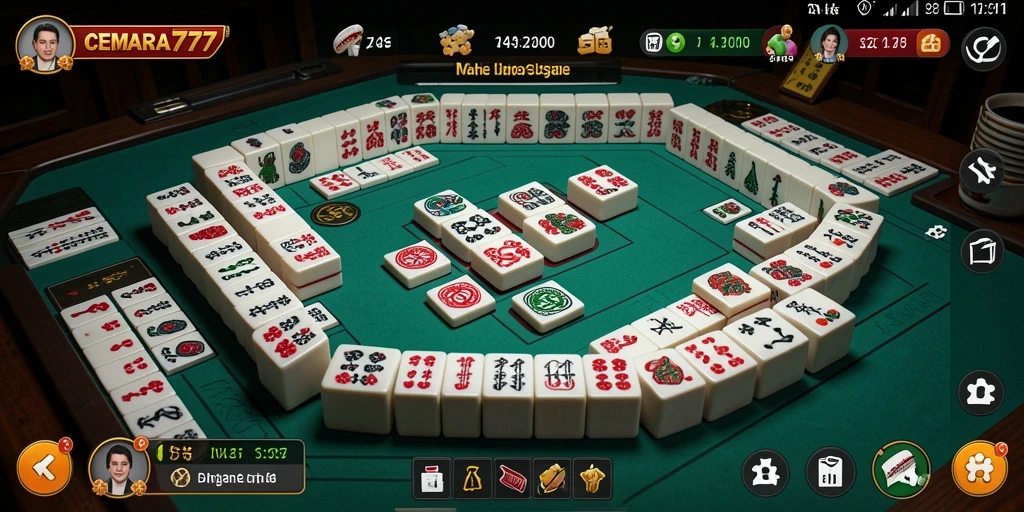 Tampilan gameplay seru dari CEMARA777 dalam permainan Mahjong.