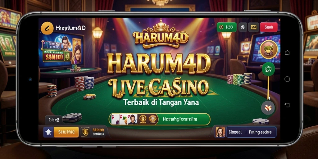 Screenshot gameplay HARUM4D dengan dealer langsung dan pilihan permainan.