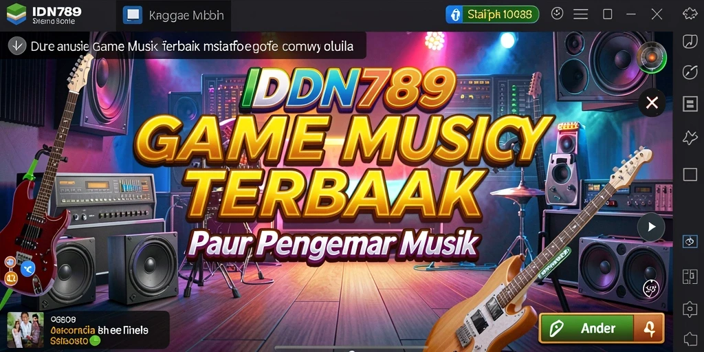 Tampilan utama IDN789 dengan gameplay musik yang menarik.