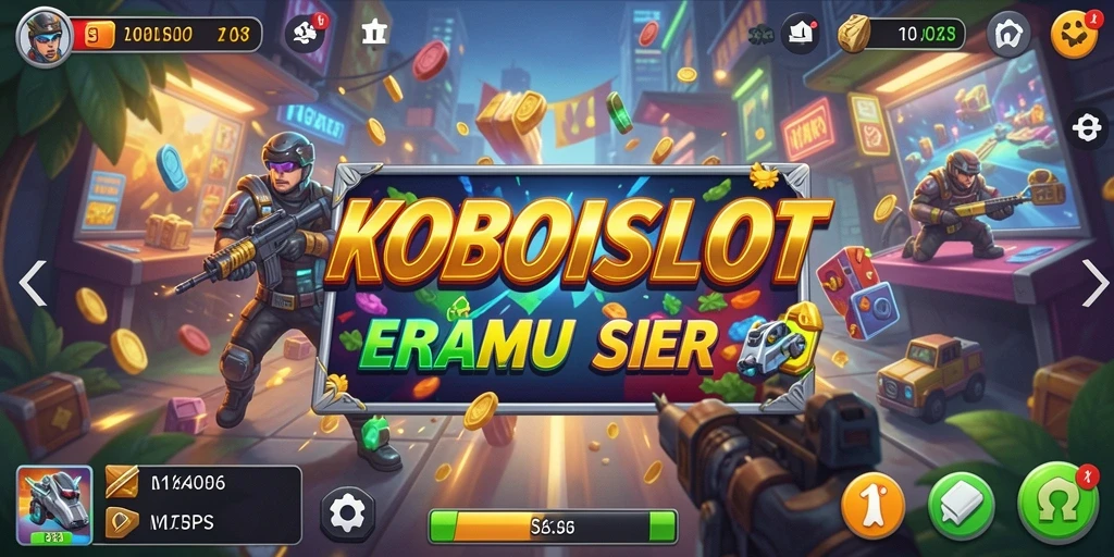 Tampilan gameplay seru di KOBOISLOT dengan kombinasi slot dan TPS.