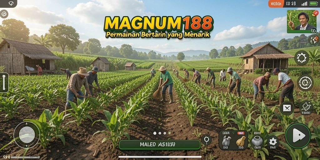 Tampilan gameplay MAGNUM188 yang menawan saat bertani dan merawat hewan.