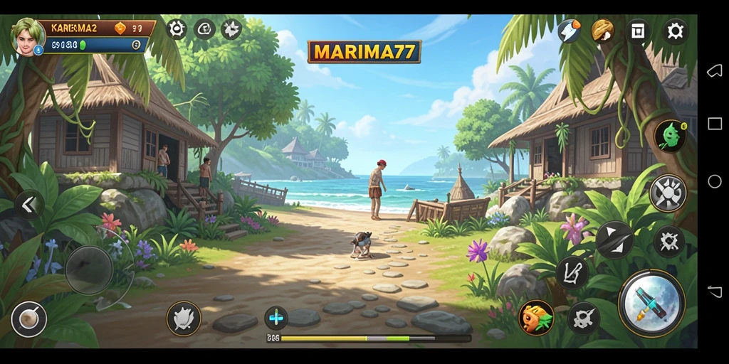 Tangkapan layar utama MARIMA77 menunjukkan aksi gameplay simulasi yang seru.
