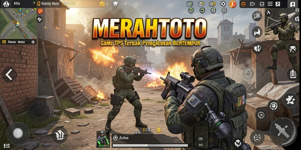 Screenshot gameplay MERAHTOTO yang menunjukkan aksi pertempuran mendebarkan.