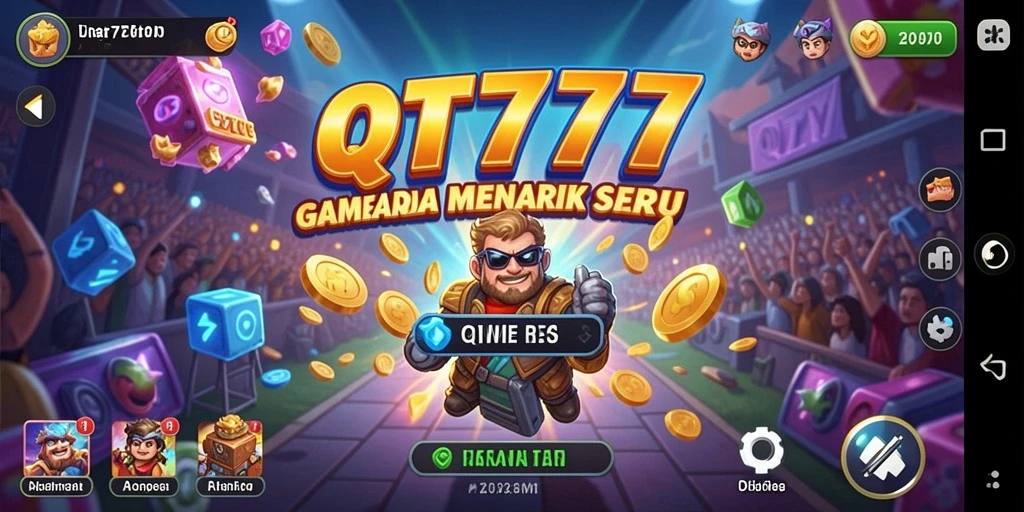 Tampilan gameplay QT777 yang seru dan menantang di layar.