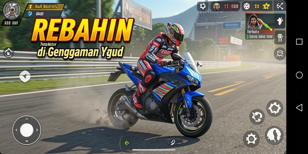 Gambaran gameplay seru balapan motor di REBAHIN.