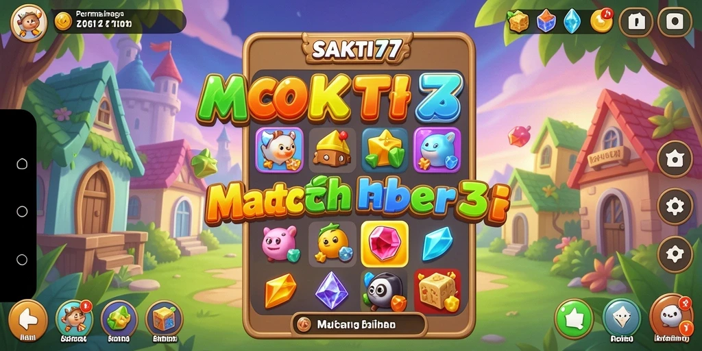 Tangkapan layar SAKTI77 menampilkan aksi seru dalam permainan Match-3.
