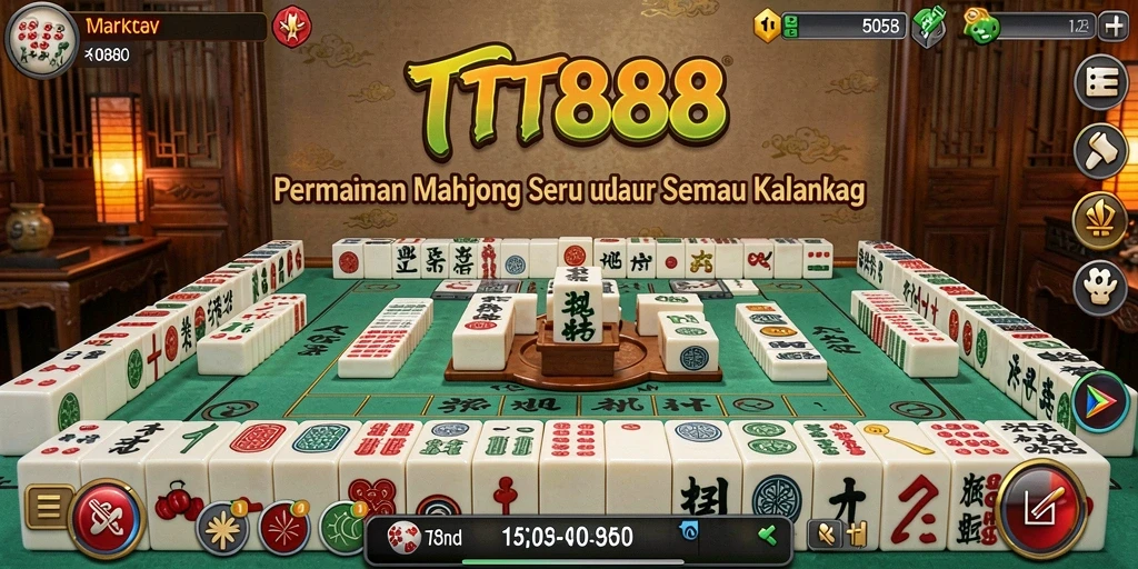 Screenshot menunjukkan gameplay seru TTT888 saat mencocokkan ubin Mahjong.