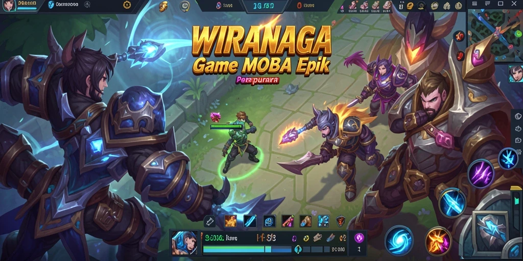 Gameplay seru WIRANAGA dalam aksi pertempuran MOBA.